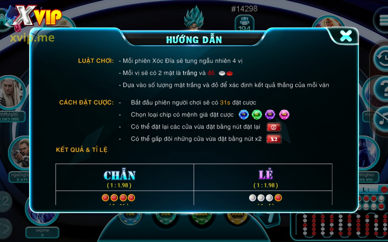 Luật chơi sẽ giúp bạn hiểu hơn về quy trình cược xóc đĩa